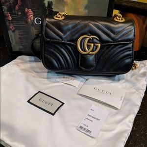 Gucci Mini 2.0 Marmont Leather Matalasse  Handbag